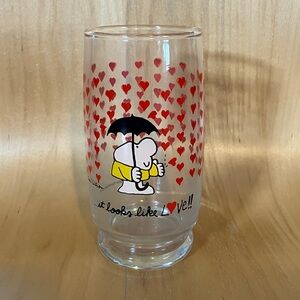 Ziggy Raining Heart Pattern Glass Tumbler “It looks like LOVE”